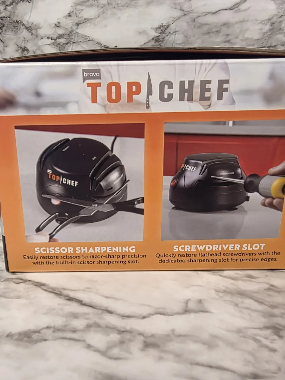 TOP CHEF Multifunctional Compact Knife Sharpener - Black NEW IN BOX